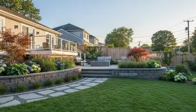 Landscaping team providing lawn care and yard maintenance in Saugus, MA