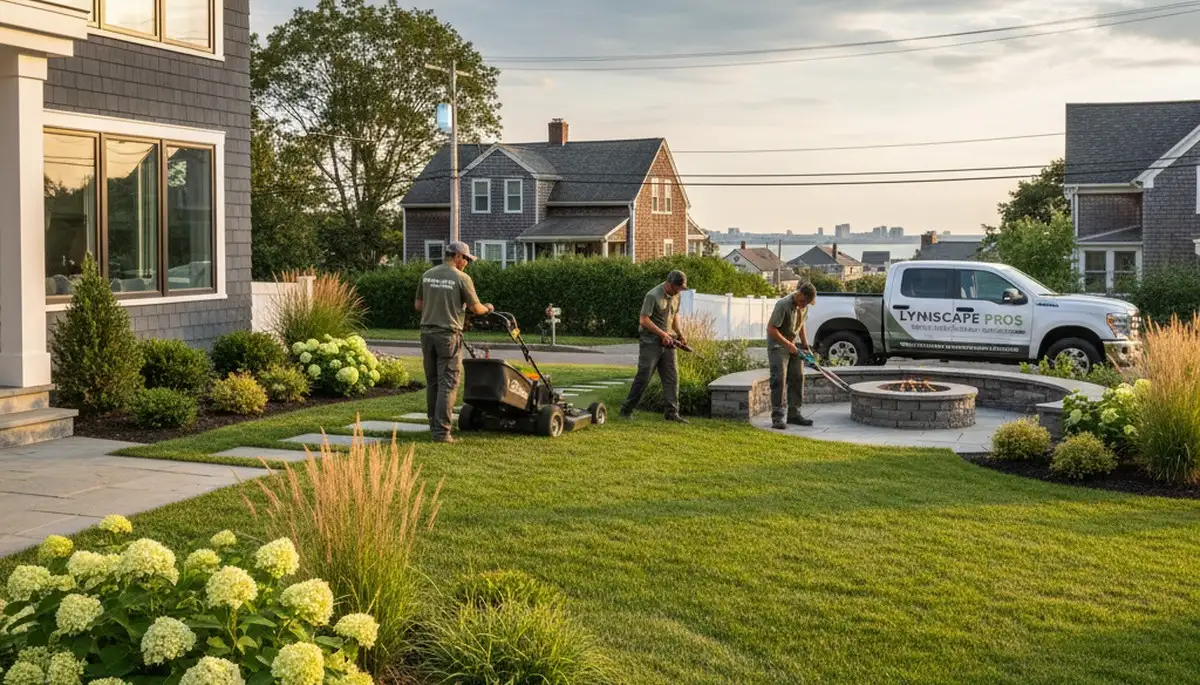 Landscaping service team in Saugus, MA providing professional lawn and yard care
