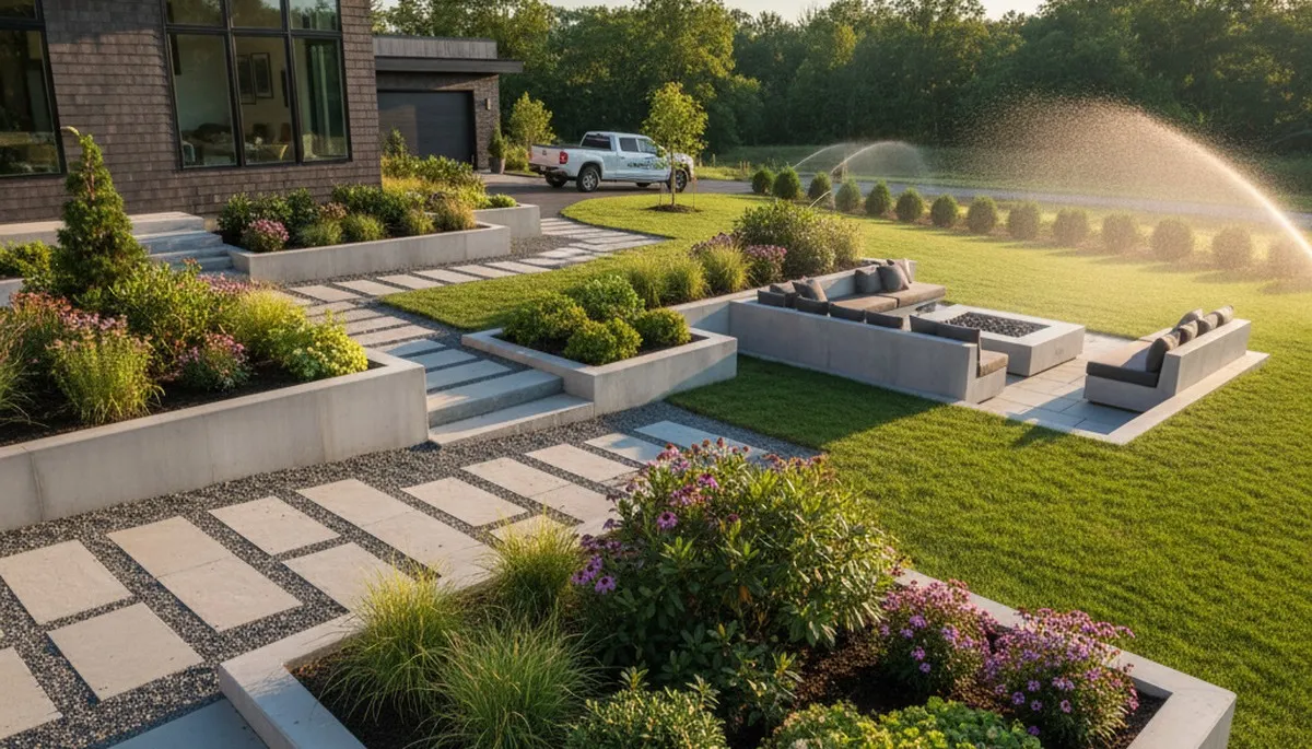 Landscaping crew serving Saugus, MA with professional lawn and garden maintenance services