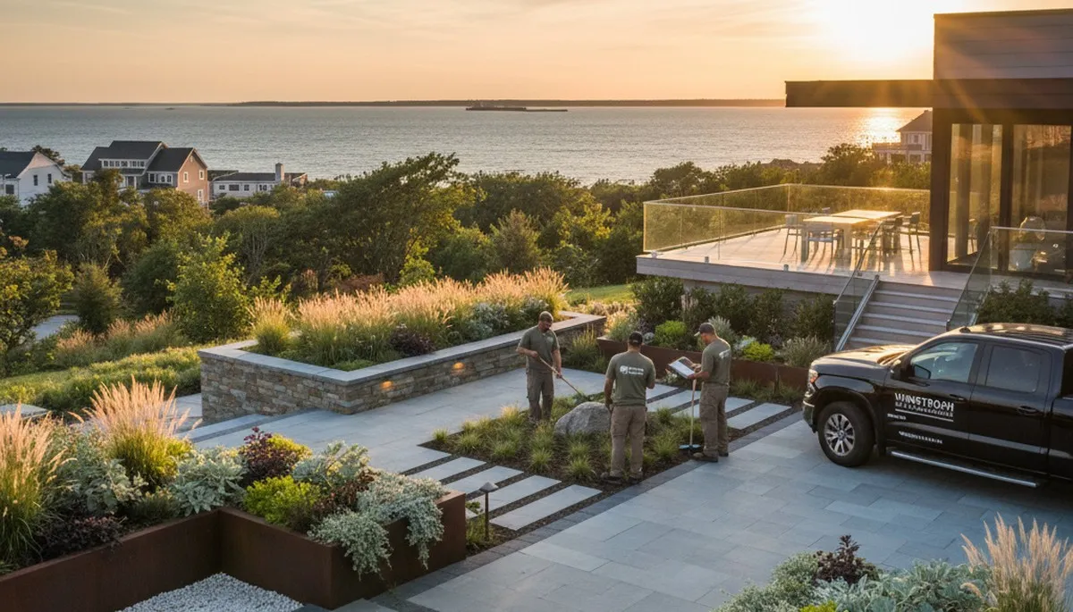 Landscaping crew serving Saugus, MA with professional lawn and landscape maintenance services
